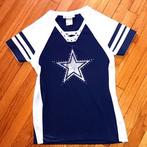 Dallas Cowboys Authentic Brand  Women's Jersey Lace-Up Ter Shirt Size L